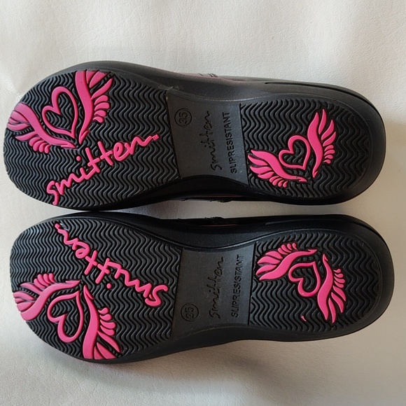 Smitten Clog Medical Shoe Size 35 Leopard Print Patent Leather Non Slip Black - Picture 7 of 11